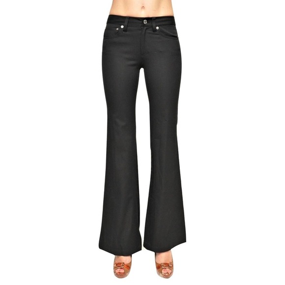 Michael Kors Flare Wide Leg Stretch Pants Jeans Black 0/6 Nwt $125 - Picture 1 of 5